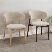 Silla de comedor moderna con respaldo tapizado y patas de metal - 1