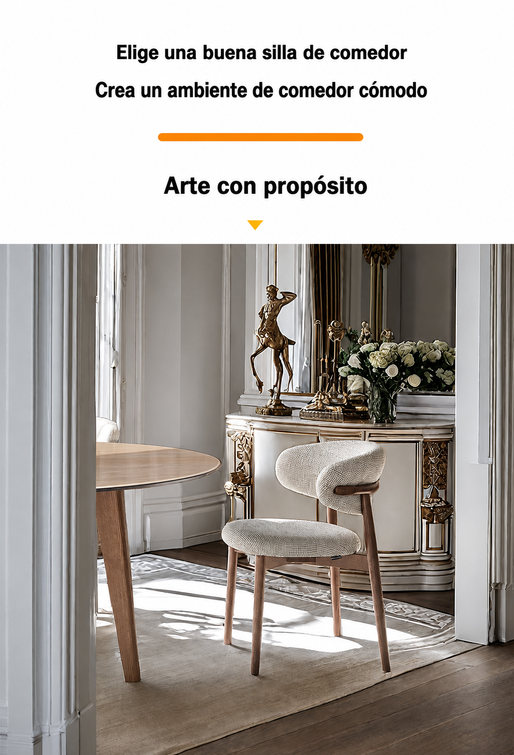 Silla de comedor moderna con respaldo tapizado y patas de metal - 11