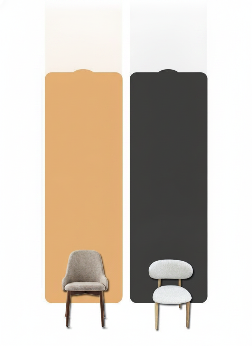 Silla de comedor moderna con respaldo tapizado y patas de metal - 12