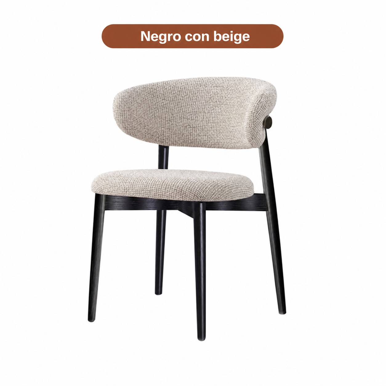 Silla de comedor moderna con respaldo tapizado y patas de metal - 7