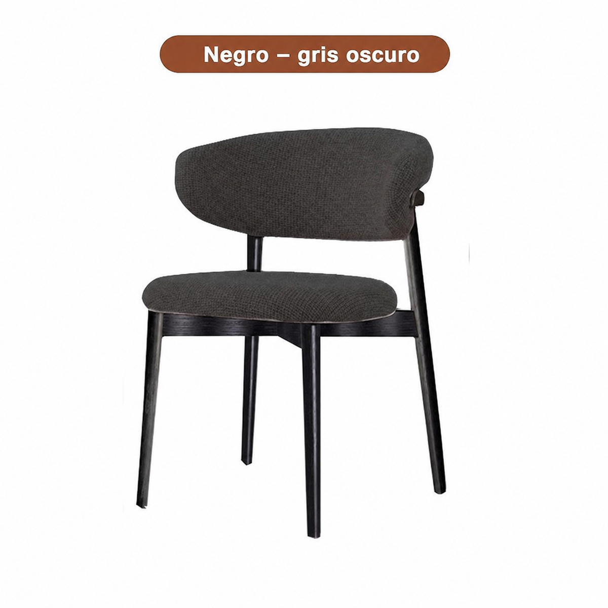 Silla de comedor moderna con respaldo tapizado y patas de metal - 8