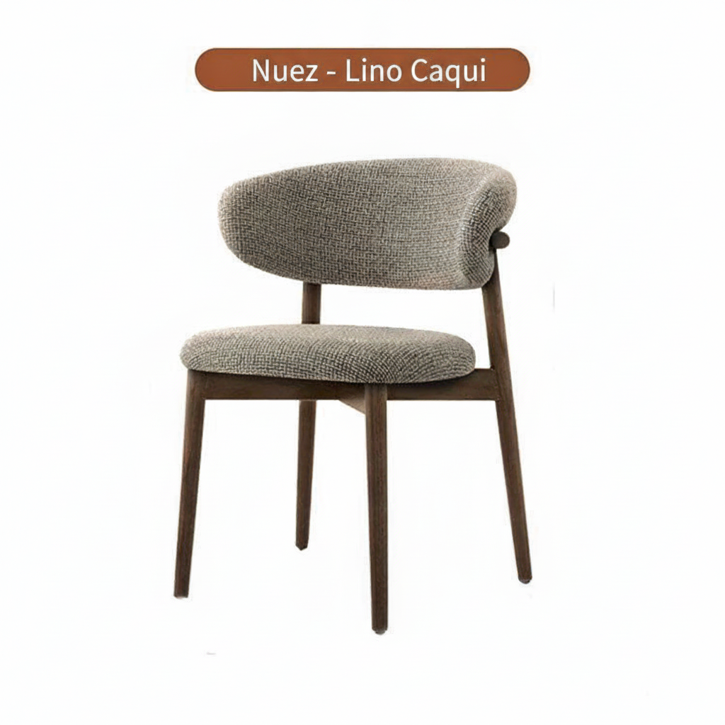 Silla de comedor moderna con respaldo tapizado y patas de metal - 9