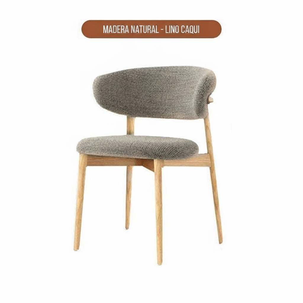 Silla de comedor moderna con respaldo tapizado y patas de metal - 10