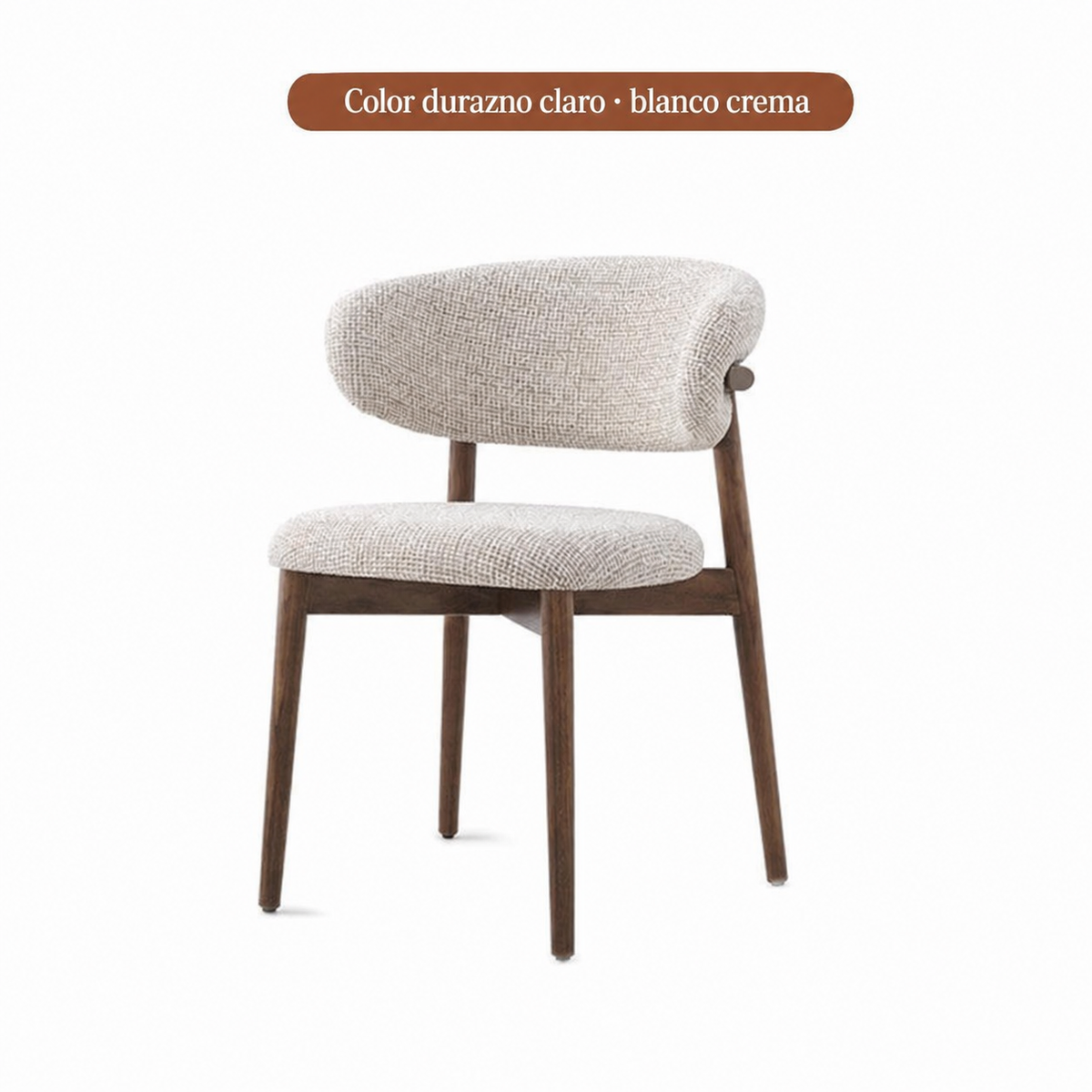 Silla de comedor moderna con respaldo tapizado y patas de metal
