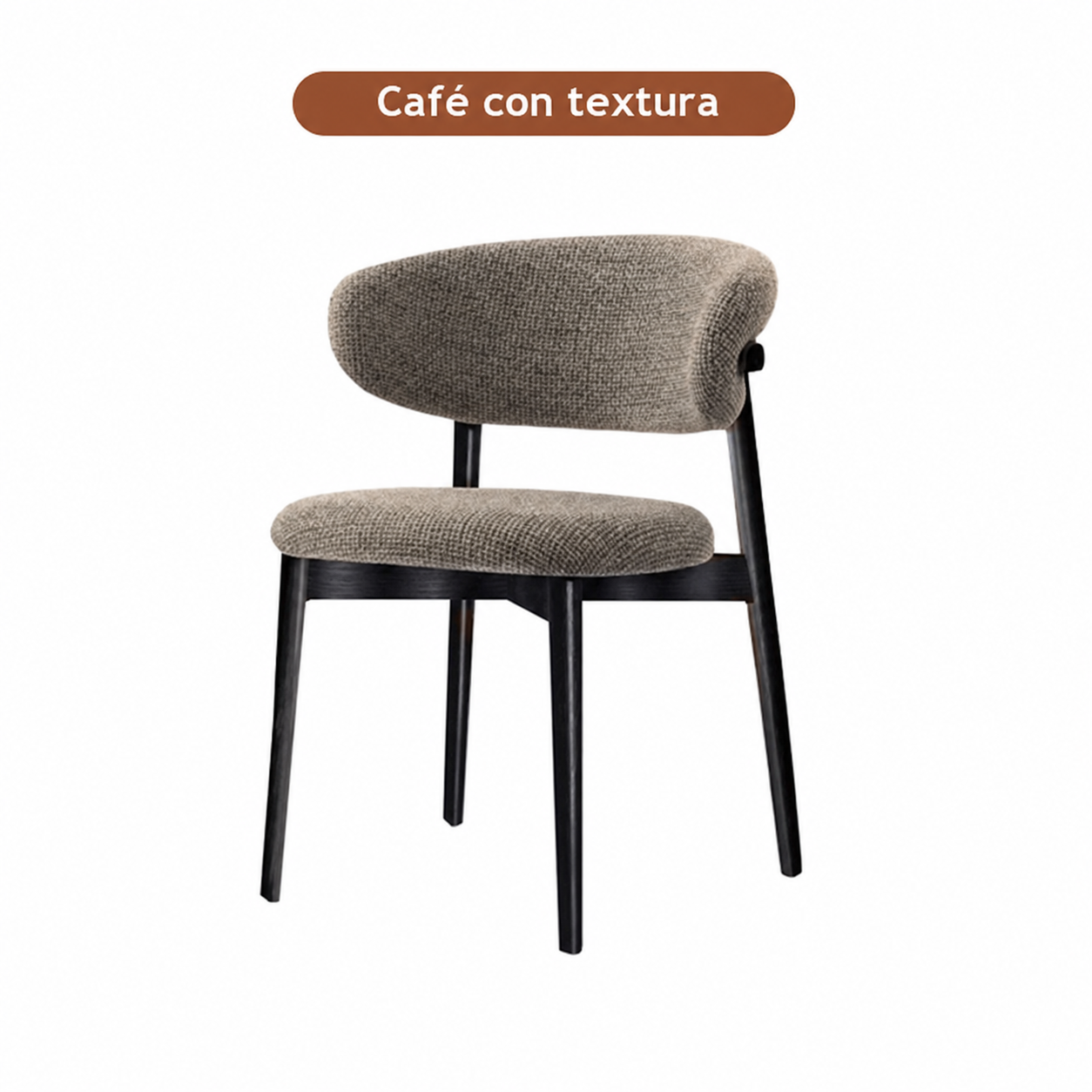 Silla de comedor moderna con respaldo tapizado y patas de metal