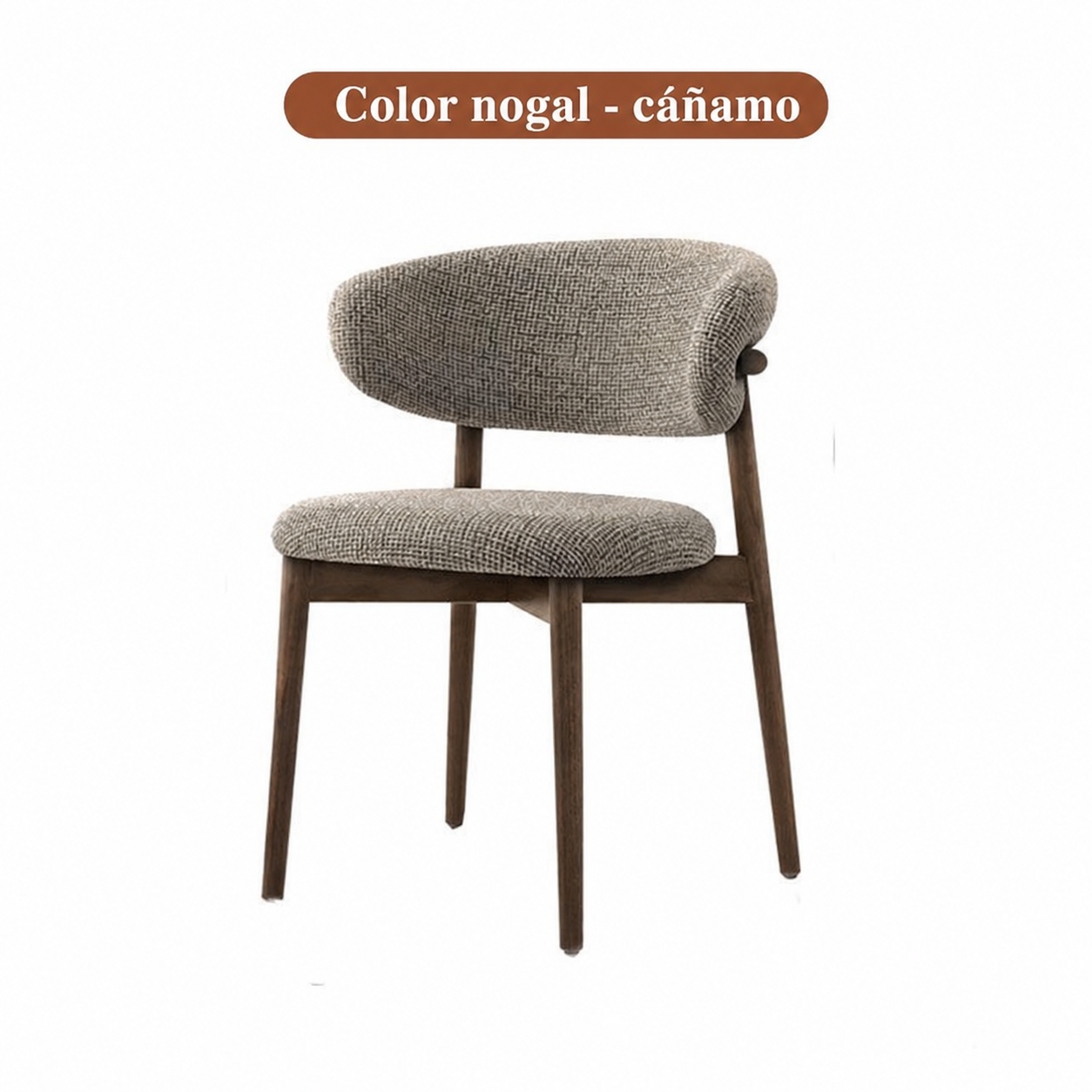 Silla de comedor moderna con respaldo tapizado y patas de metal