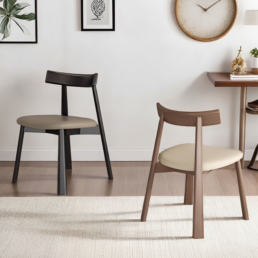 Silla Nórdica de Comedor con Respaldo y Asiento Tapizado - 11