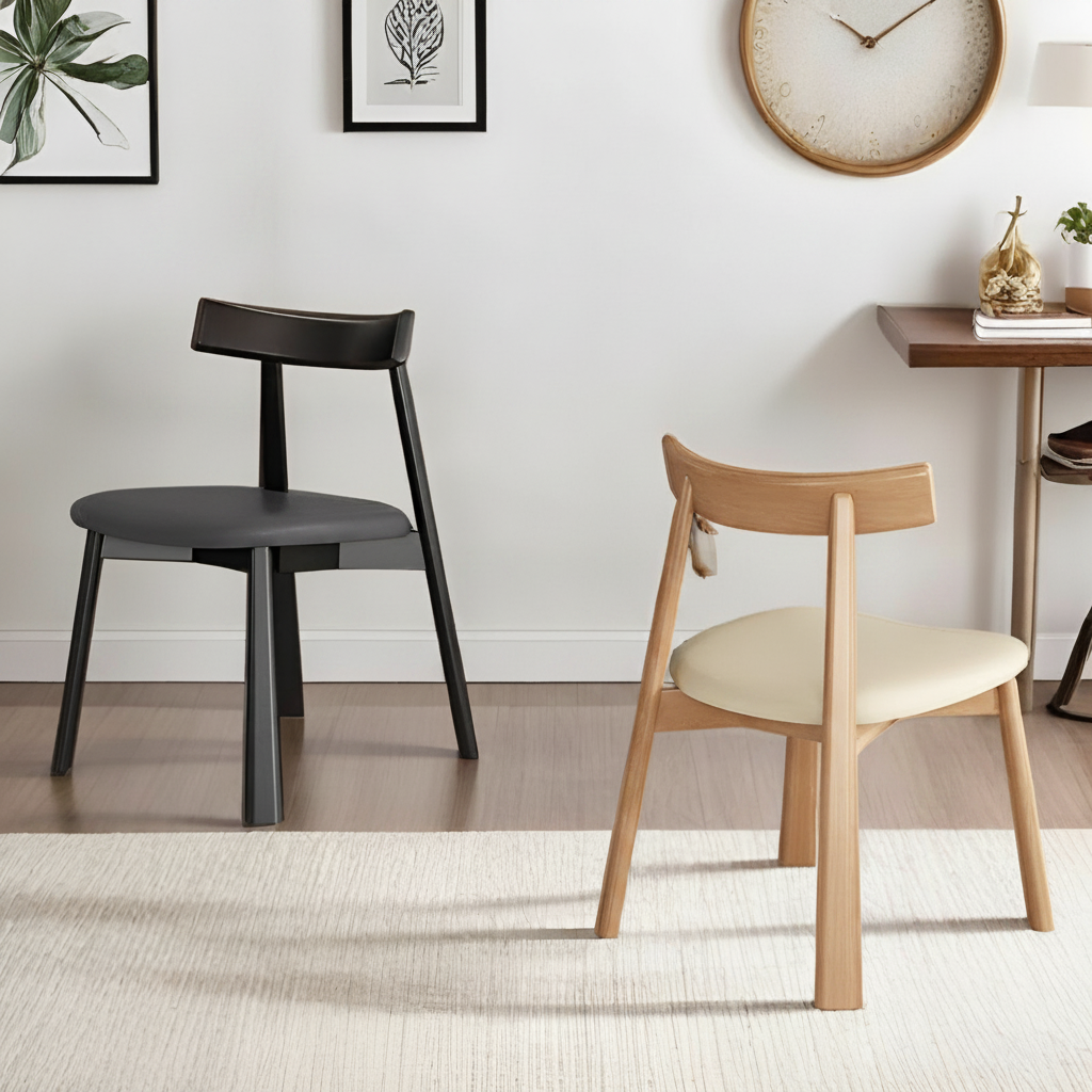 Silla Nórdica de Comedor con Respaldo y Asiento Tapizado - 2