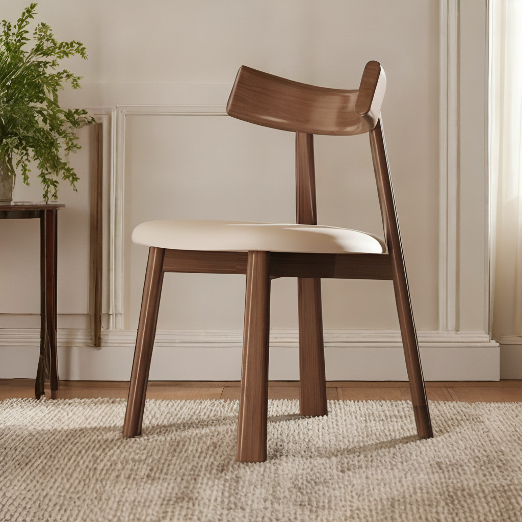 Silla Nórdica de Comedor con Respaldo y Asiento Tapizado - 3