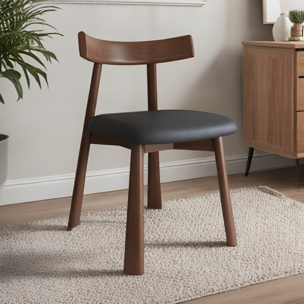 Silla Nórdica de Comedor con Respaldo y Asiento Tapizado - 4