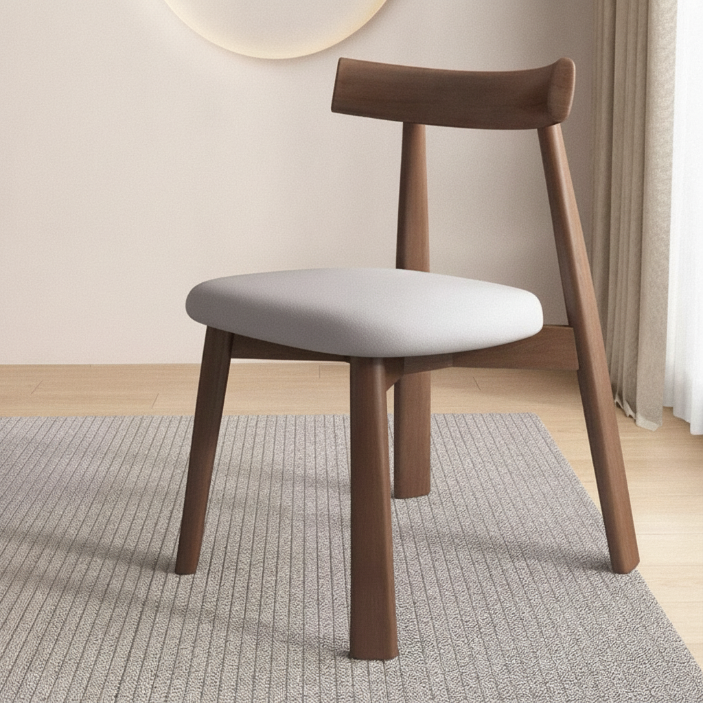 Silla Nórdica de Comedor con Respaldo y Asiento Tapizado - 10