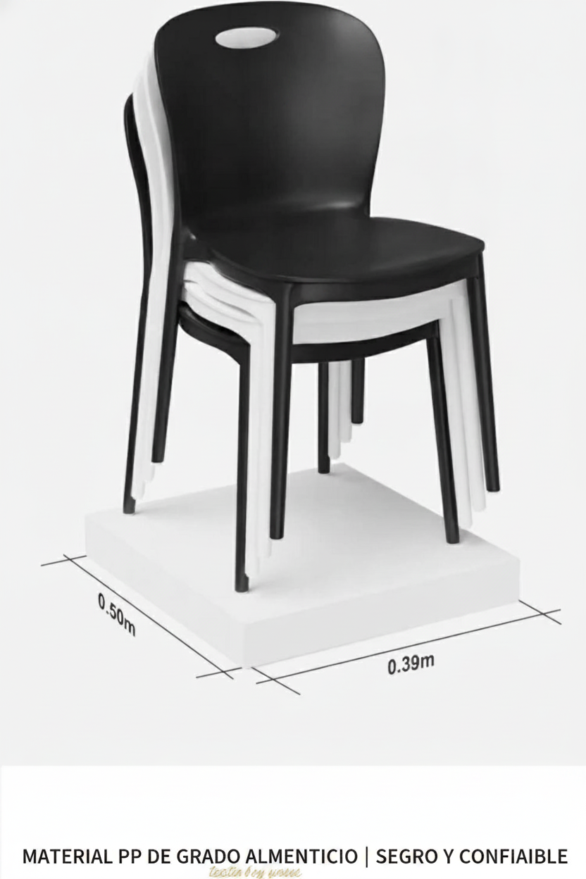 Silla nórdica apilable con descansabrazos para comedor - 11