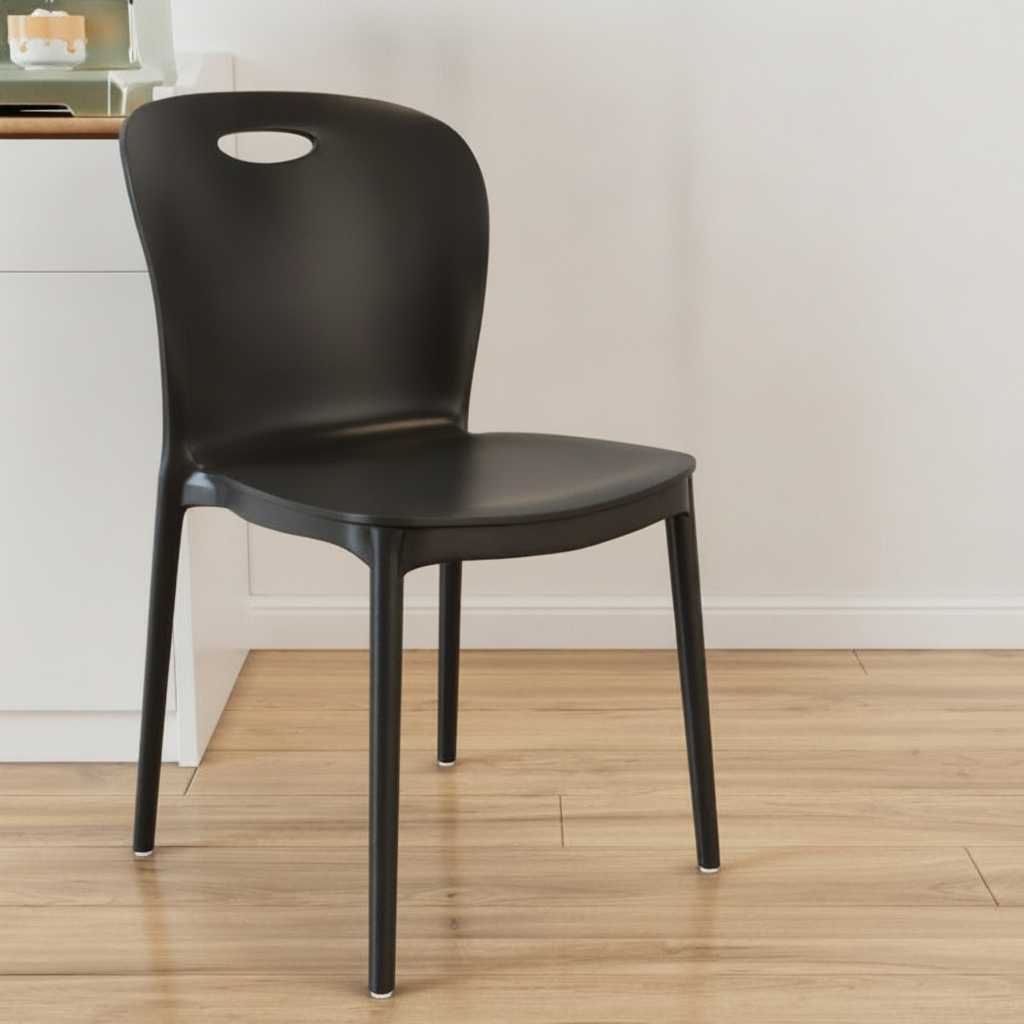 Silla nórdica apilable con descansabrazos para comedor - 2