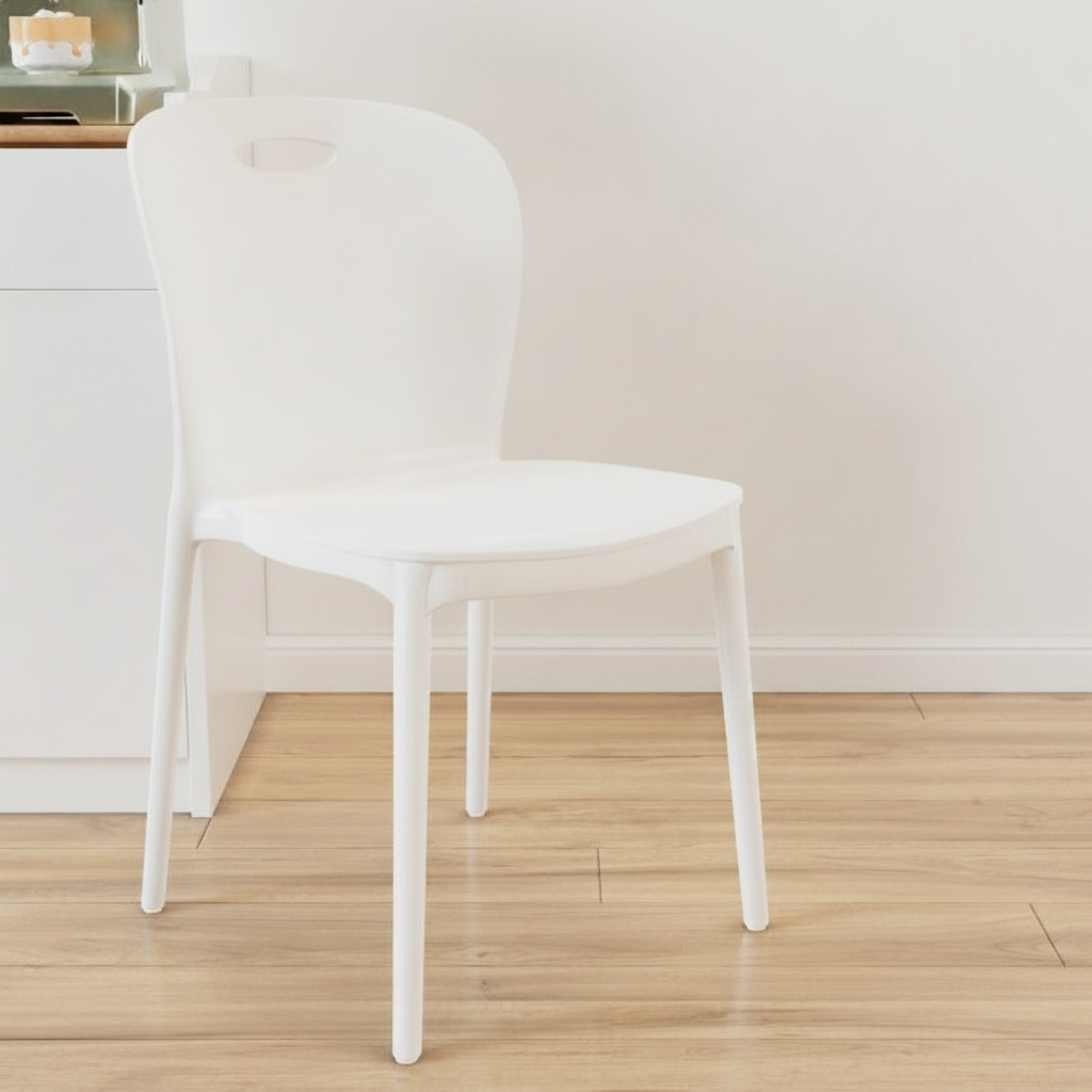 Silla nórdica apilable con descansabrazos para comedor - 7