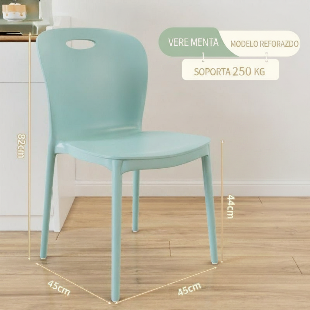 Silla nórdica apilable con descansabrazos para comedor - 8