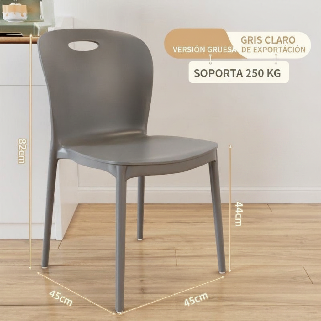 Silla nórdica apilable con descansabrazos para comedor