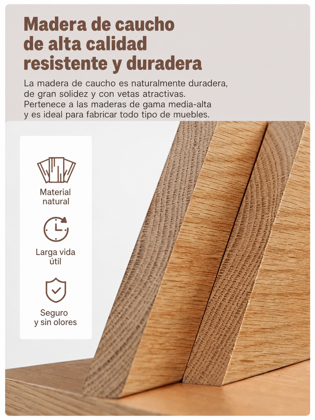 Mesa de comedor madera maciza estilo nórdico rectangular - 13