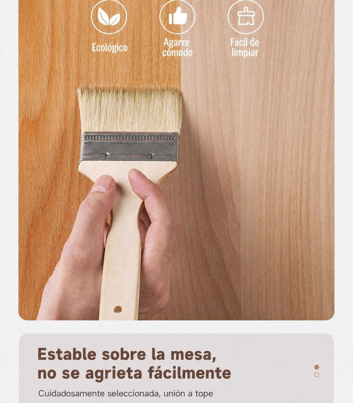 Mesa de comedor madera maciza estilo nórdico rectangular - 14