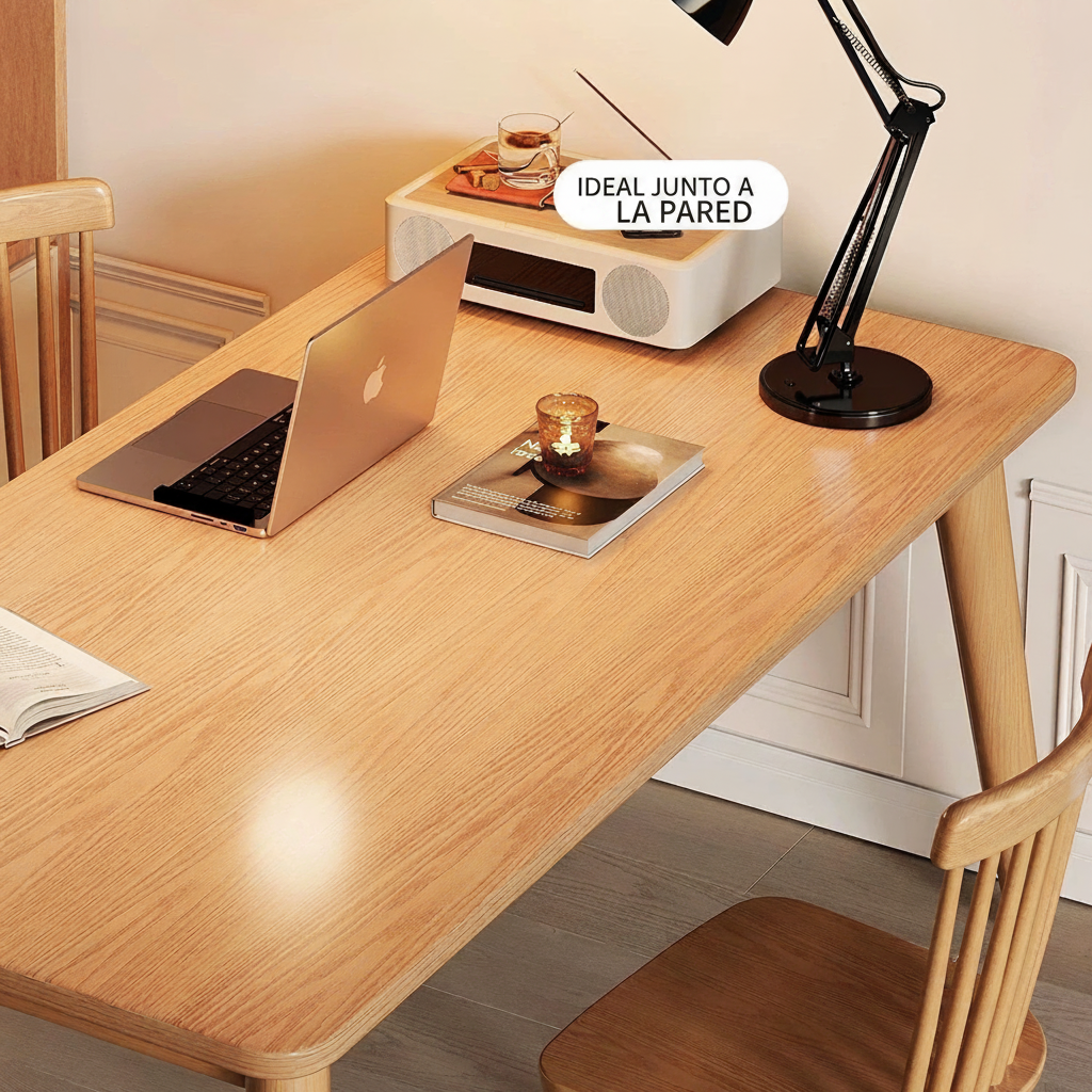 Mesa de comedor madera maciza estilo nórdico rectangular - 4