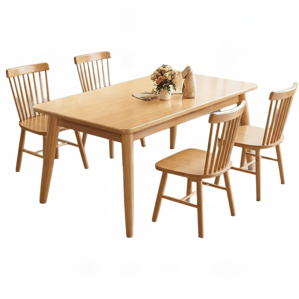 Mesa de comedor madera maciza estilo nórdico rectangular - 5