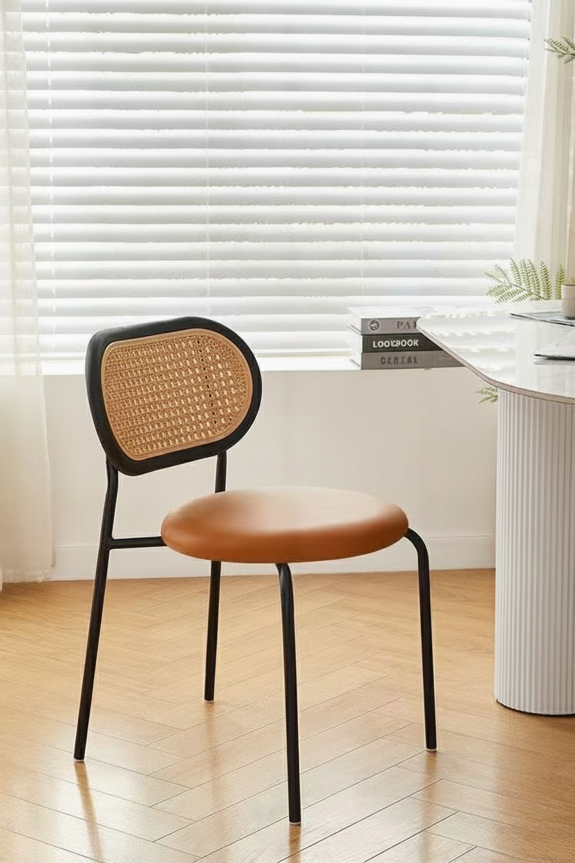 Silla de Comedor Estilo Ratán Nórdico con Cojín - 12