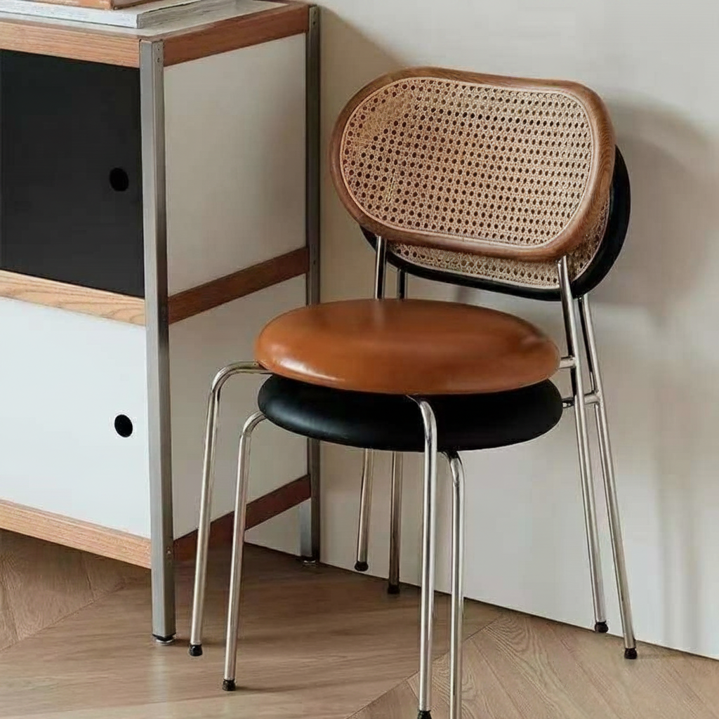 Silla de Comedor Estilo Ratán Nórdico con Cojín - 2