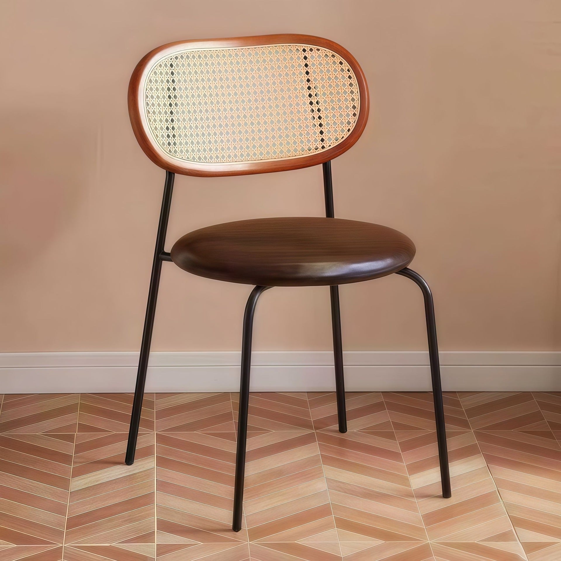Silla de Comedor Estilo Ratán Nórdico con Cojín