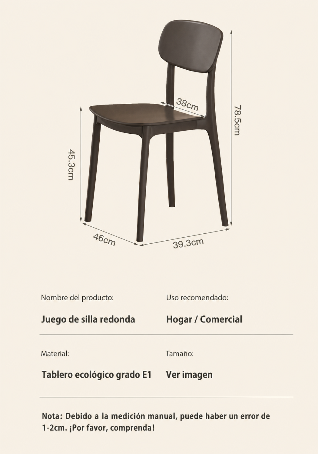 Mesa Redonda Estilo Nórdico Tulipán para Café y Terraza - 14