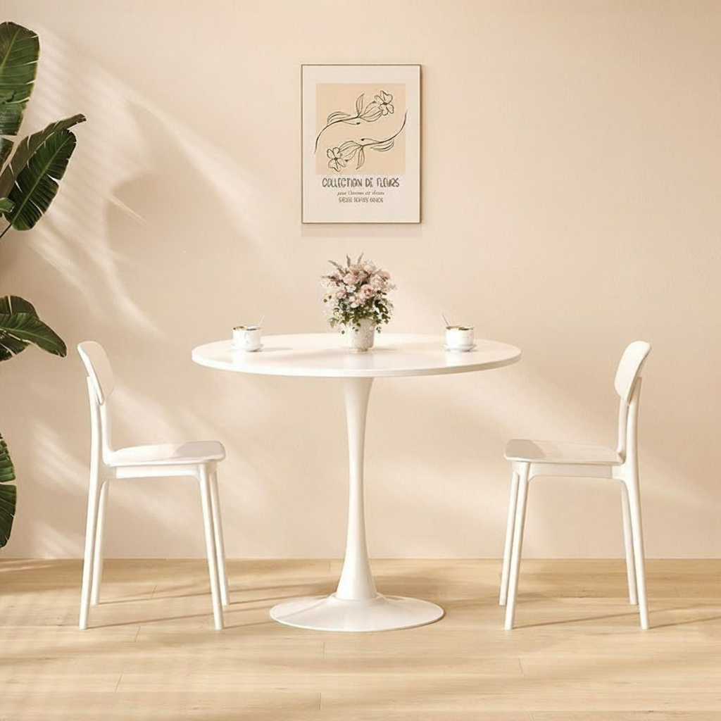 Mesa Redonda Estilo Nórdico Tulipán para Café y Terraza - 2