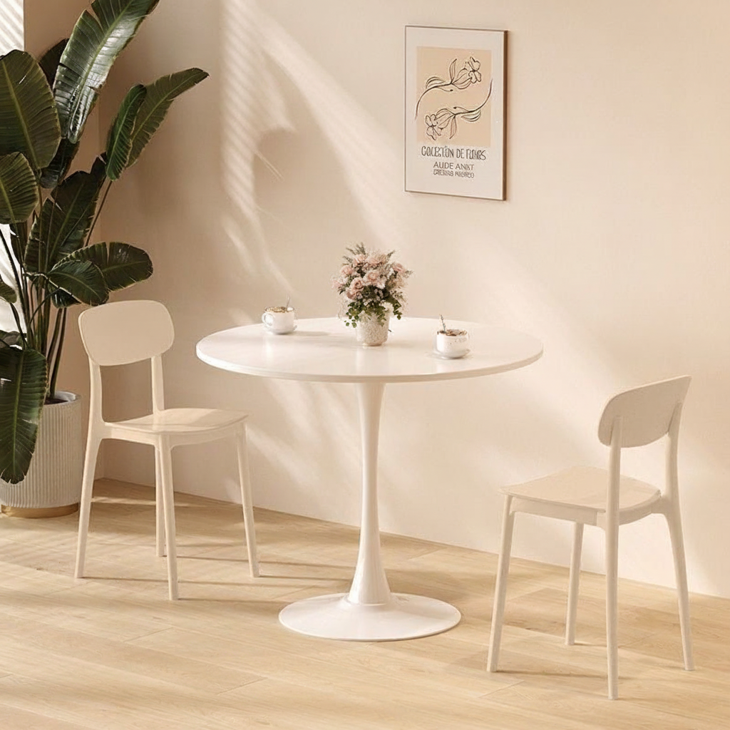 Mesa Redonda Estilo Nórdico Tulipán para Café y Terraza - 7