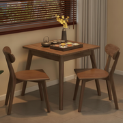Mesa cuadrada de madera maciza estilo nórdico + sillas - 1