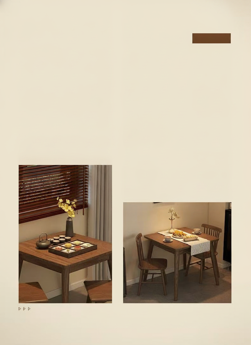 Mesa cuadrada de madera maciza estilo nórdico + sillas - 12