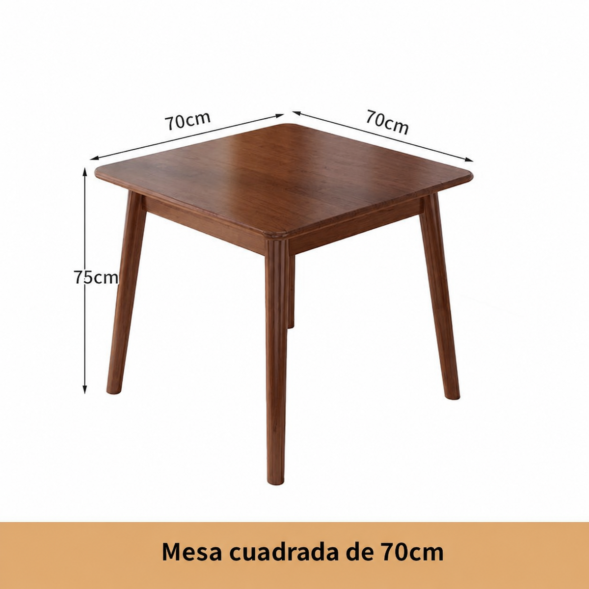 Mesa cuadrada de madera maciza estilo nórdico + sillas
