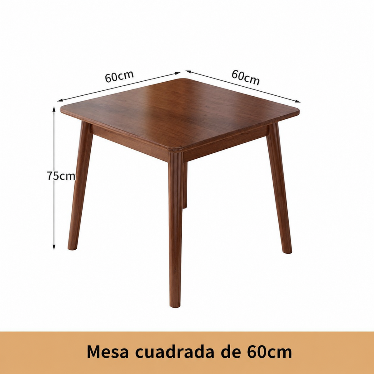Mesa cuadrada de madera maciza estilo nórdico + sillas