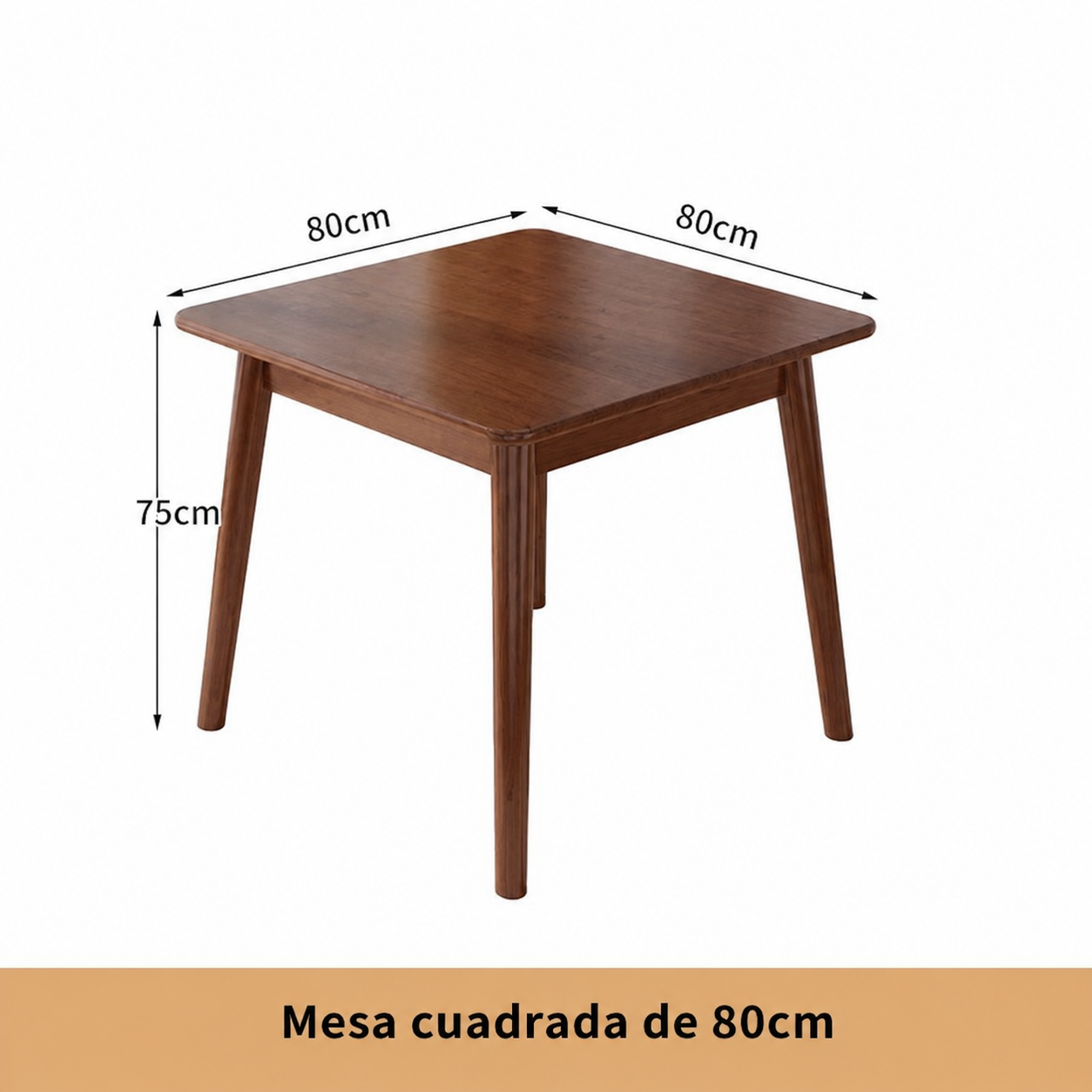 Mesa cuadrada de madera maciza estilo nórdico + sillas