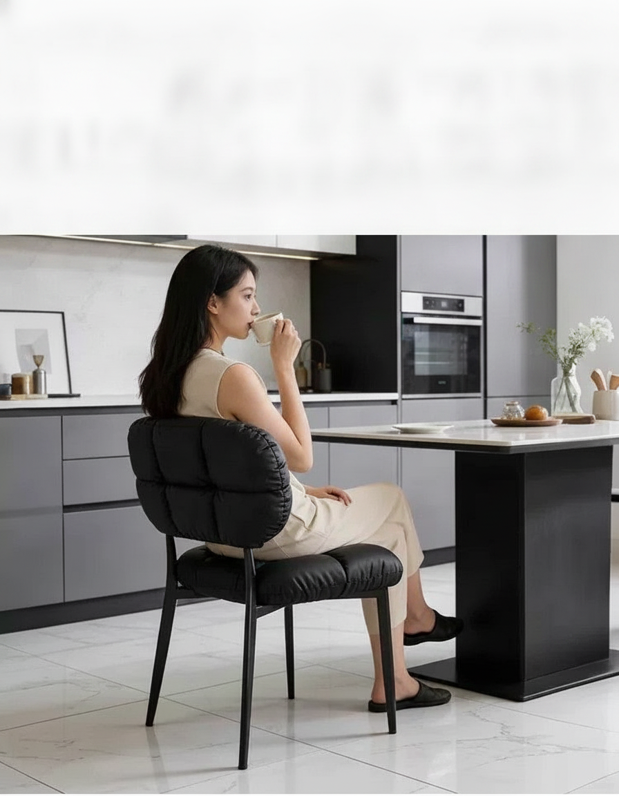 Silla de Comedor Minimalista con Cojín Suave Nube - 14
