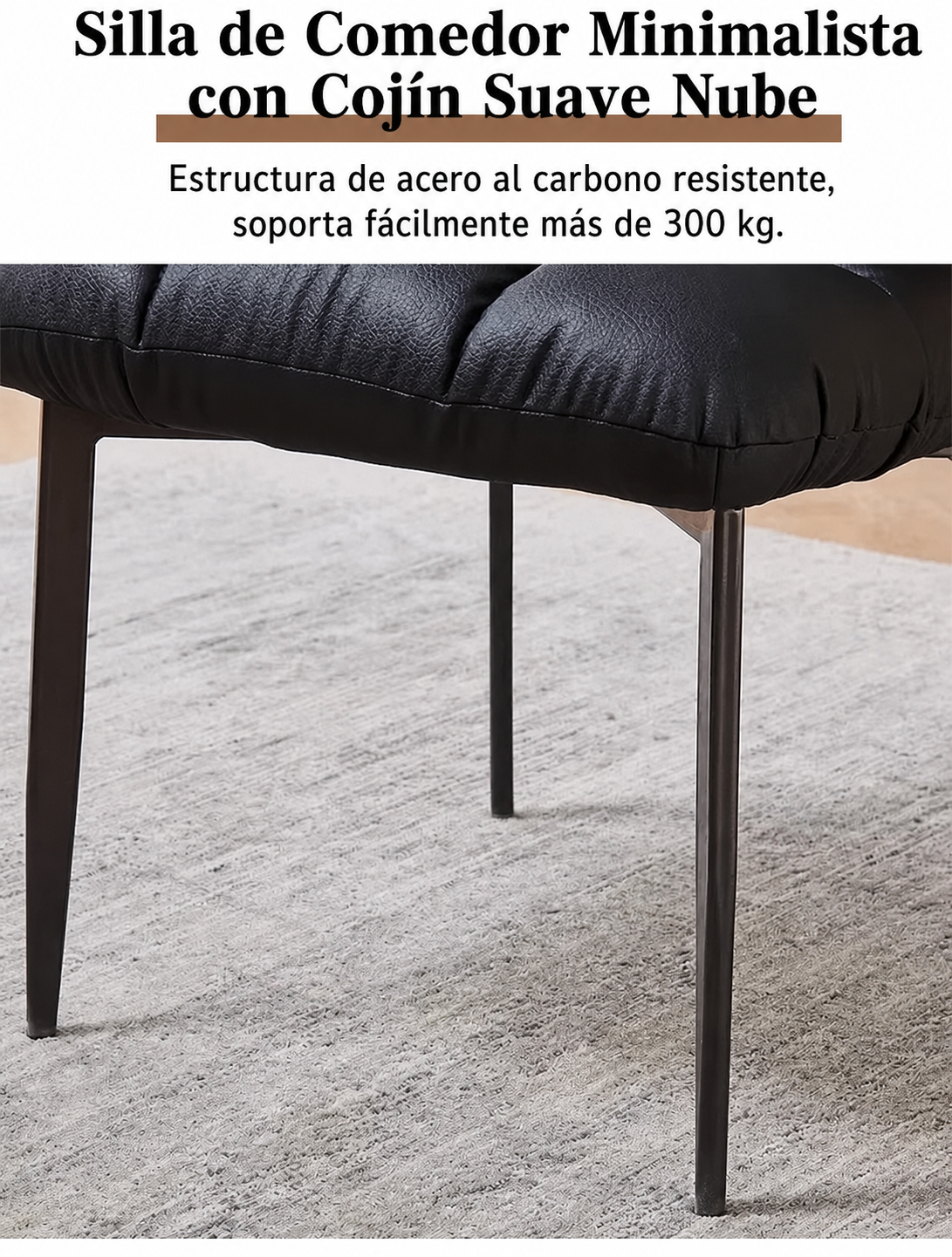 Silla de Comedor Minimalista con Cojín Suave Nube - 16