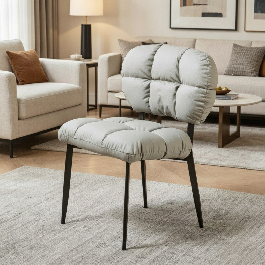 Silla de Comedor Minimalista con Cojín Suave Nube - 6
