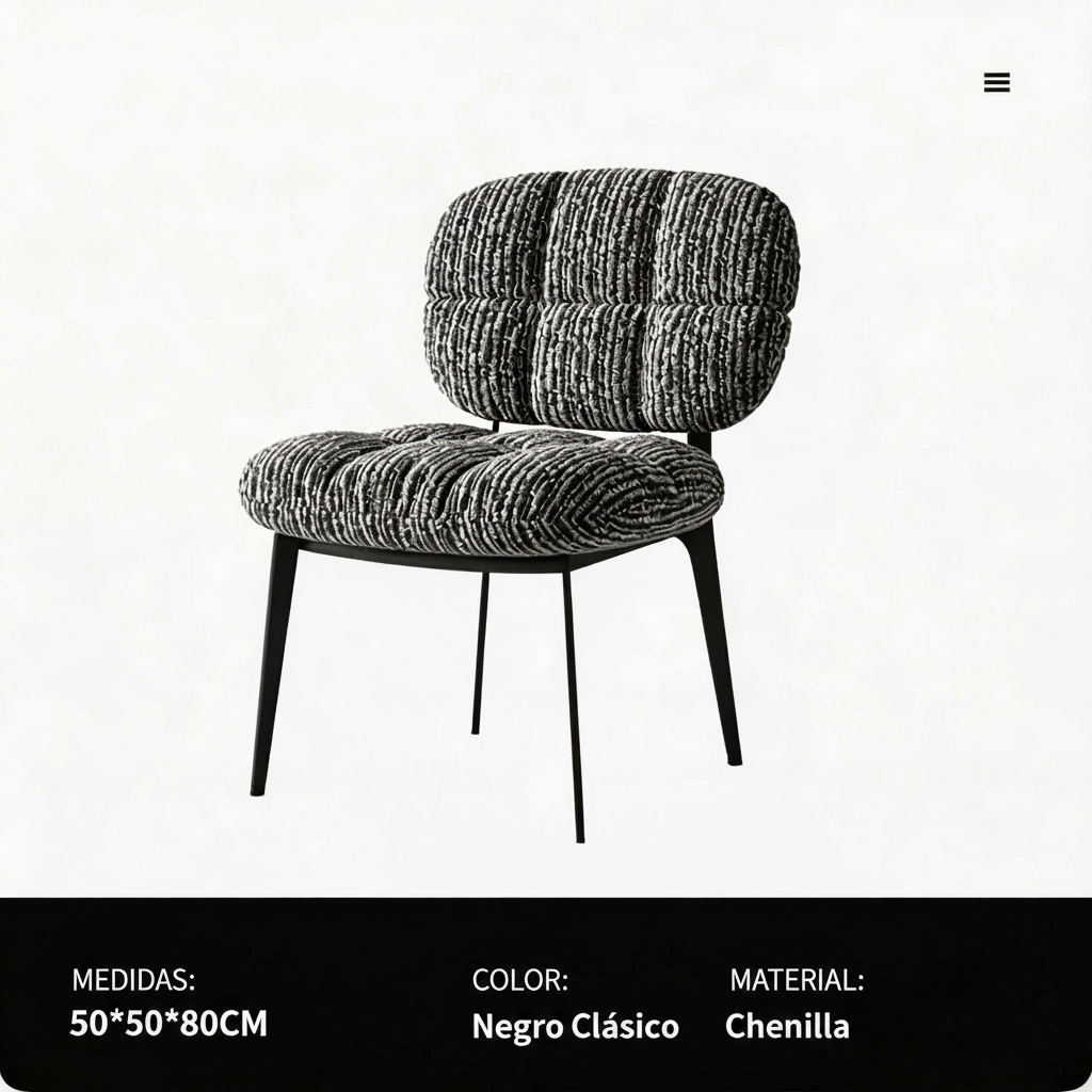 Silla de Comedor Minimalista con Cojín Suave Nube - 8