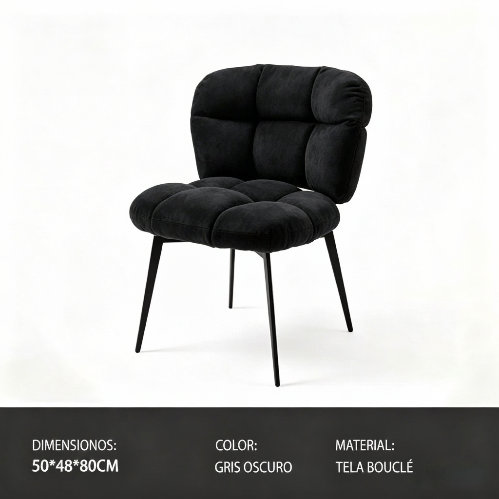 Silla de Comedor Minimalista con Cojín Suave Nube - 10