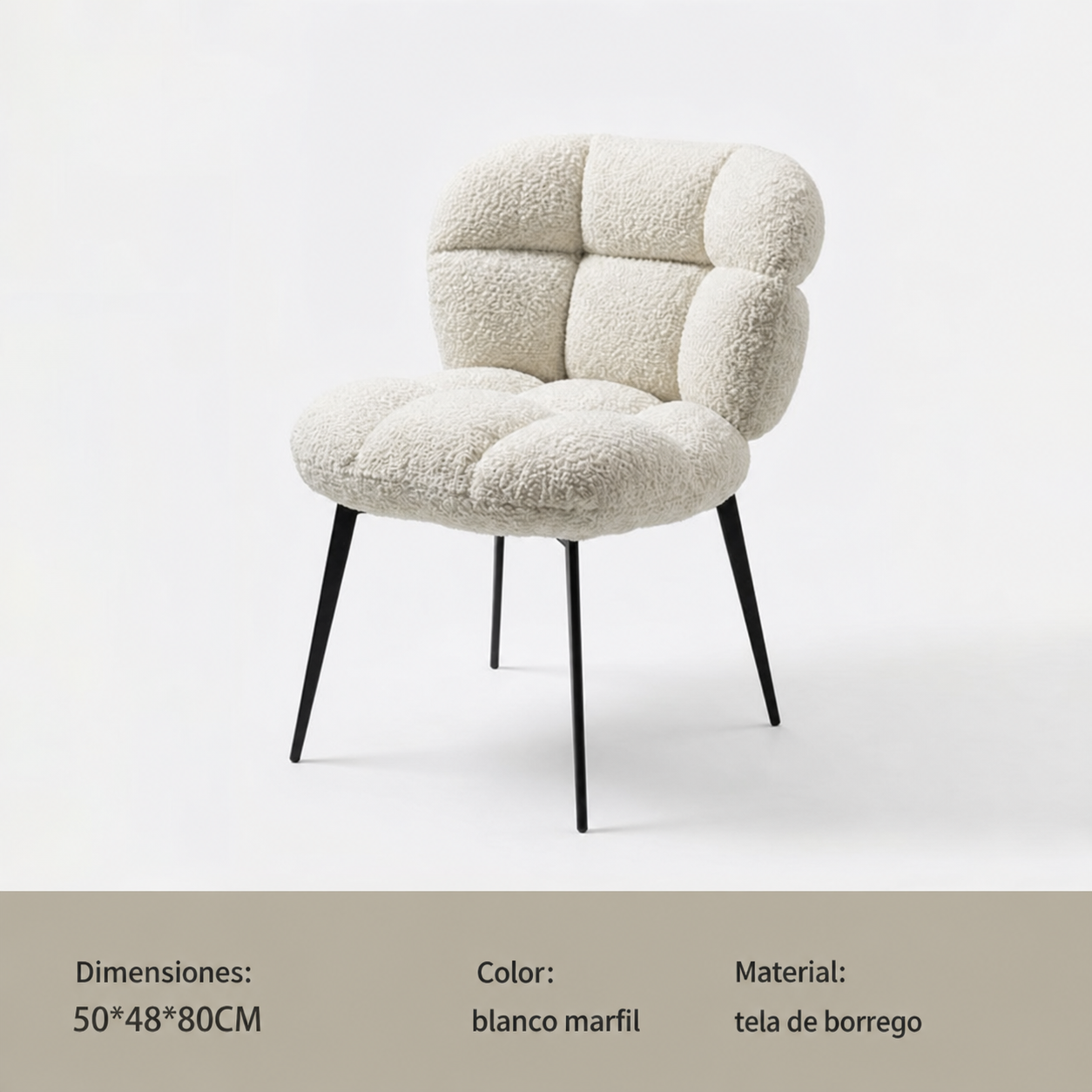 Silla de Comedor Minimalista con Cojín Suave Nube