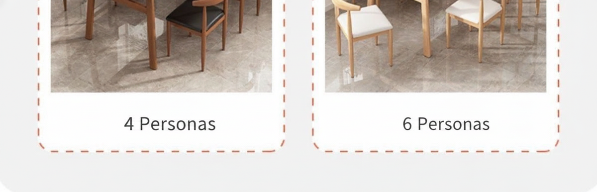 Comedor nórdico minimalista 4 a 8 personas mesa y sillas - 16