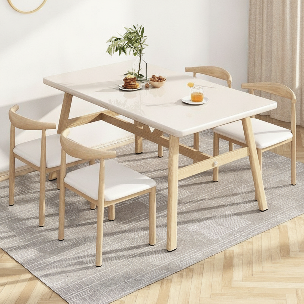 Comedor nórdico minimalista 4 a 8 personas mesa y sillas - 2