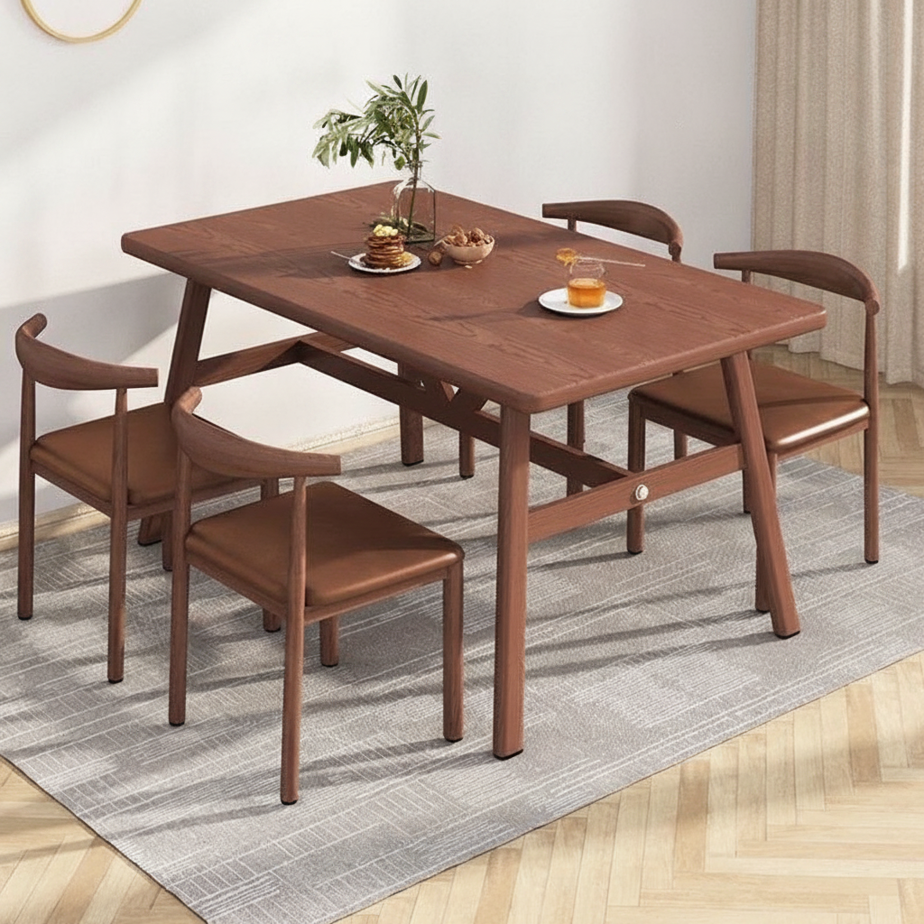 Comedor nórdico minimalista 4 a 8 personas mesa y sillas - 4