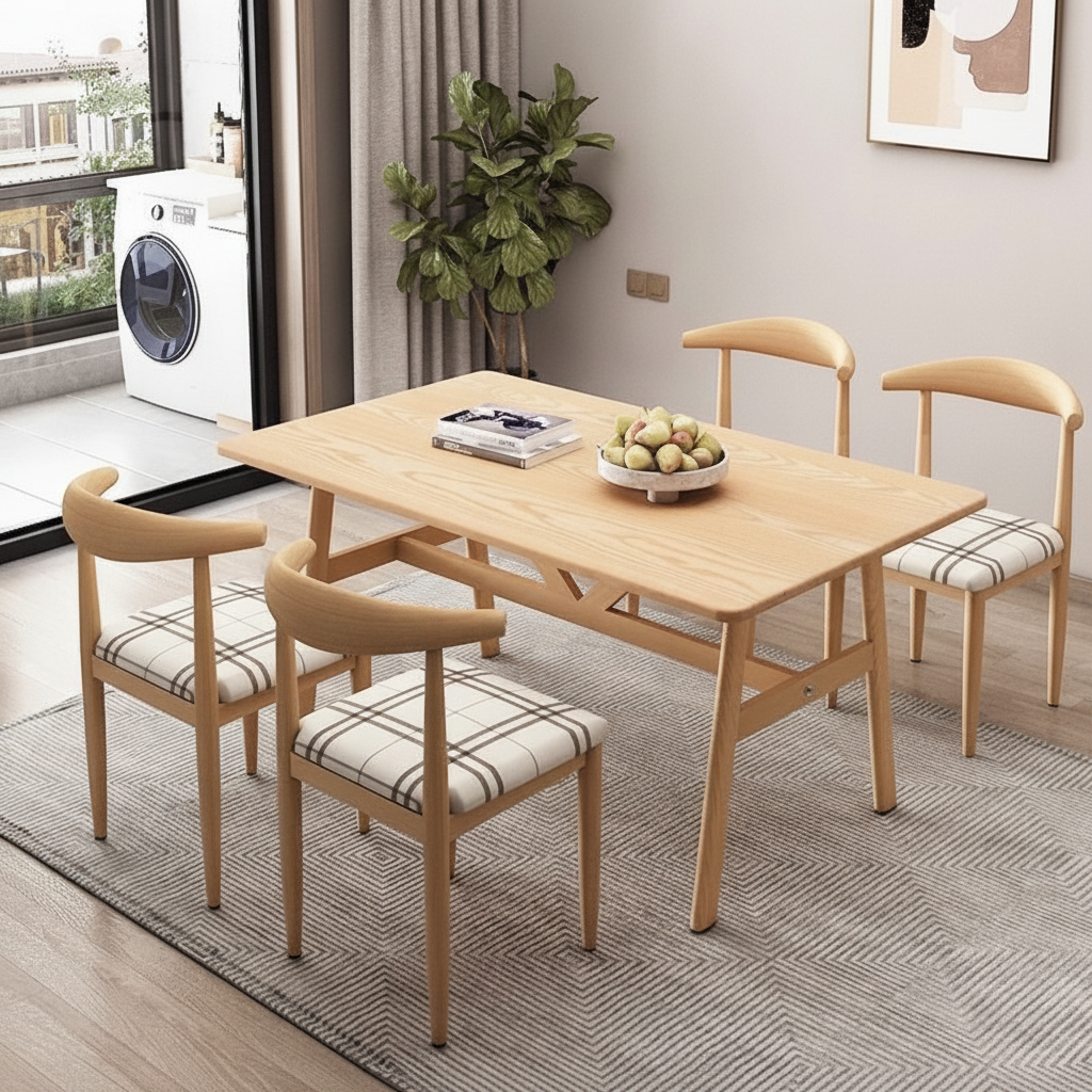 Comedor nórdico minimalista 4 a 8 personas mesa y sillas - 8