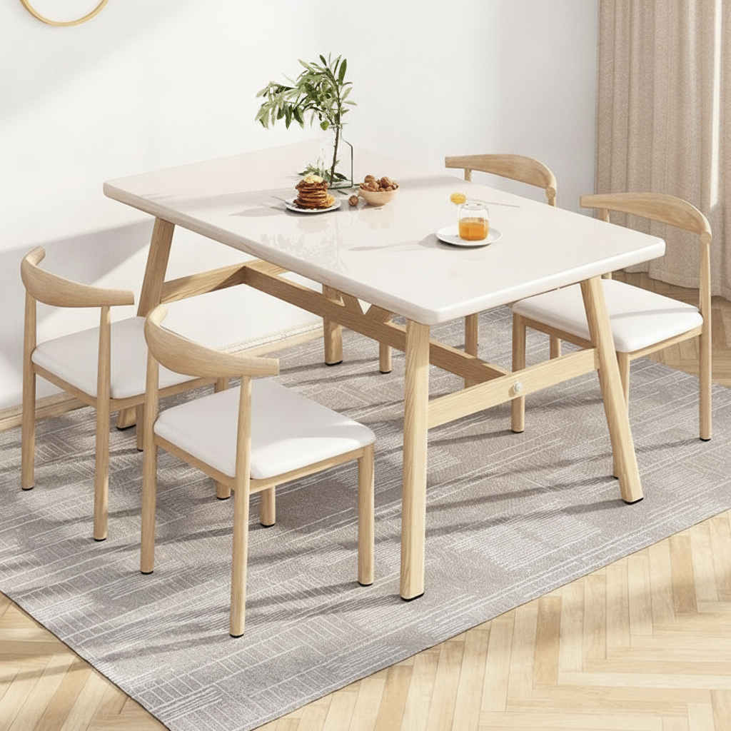 Comedor nórdico minimalista 4 a 8 personas mesa y sillas - 9