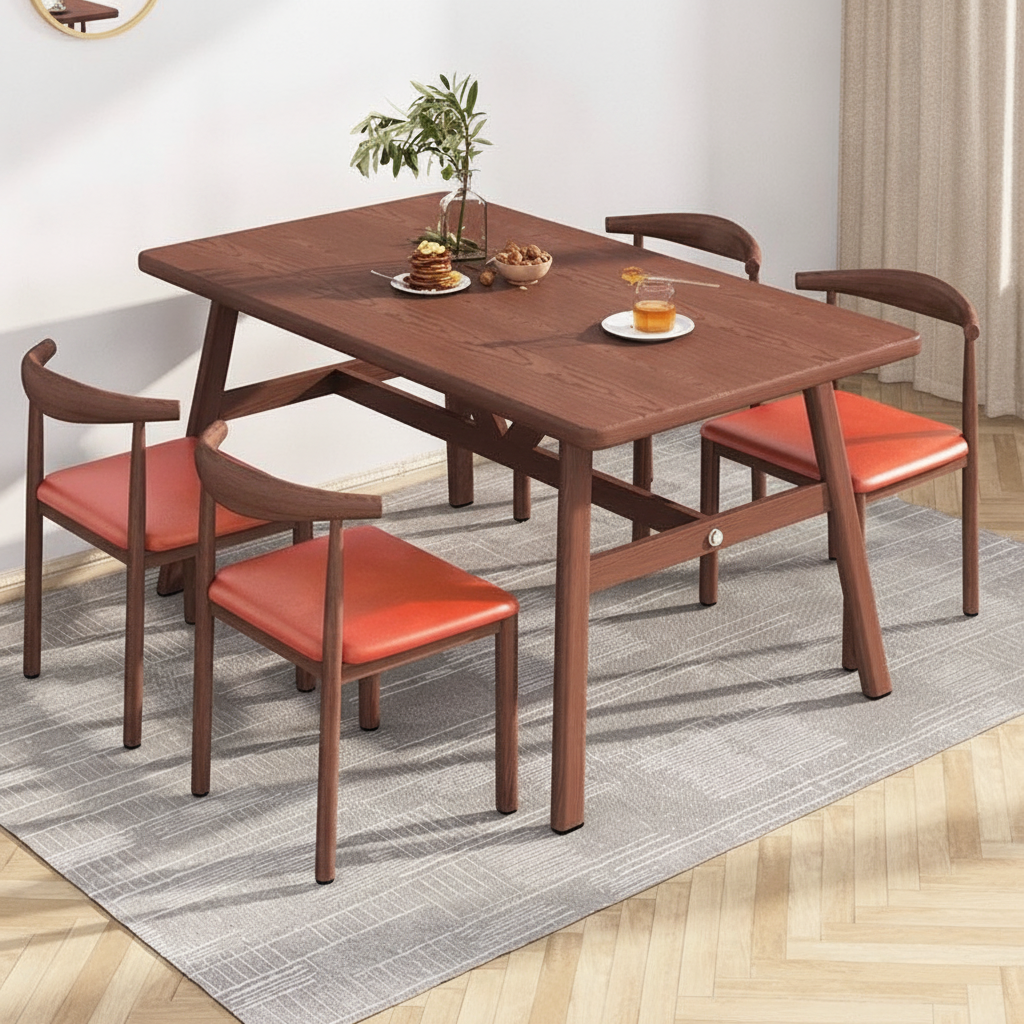 Comedor nórdico minimalista 4 a 8 personas mesa y sillas - 10