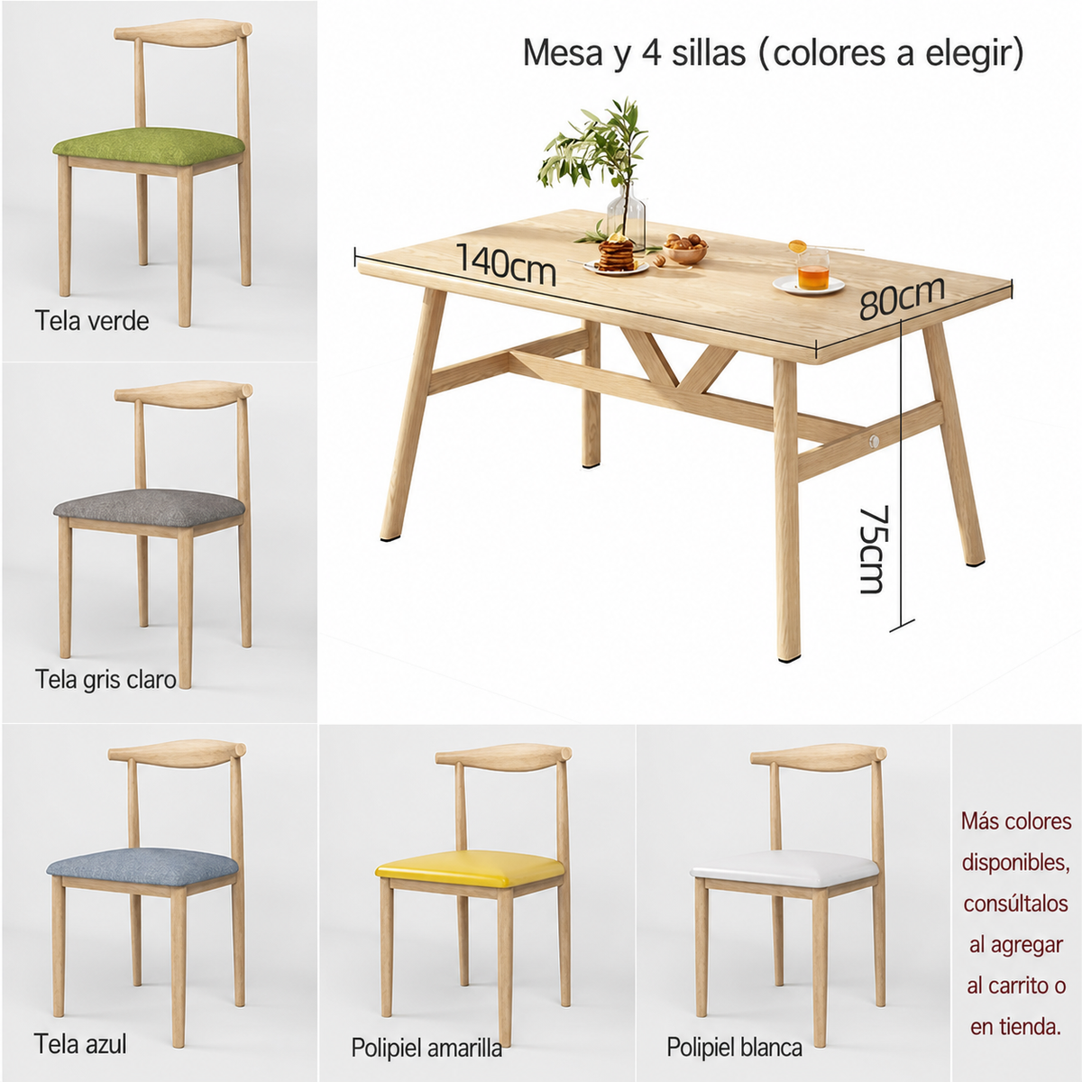 Comedor nórdico minimalista 4 a 8 personas mesa y sillas