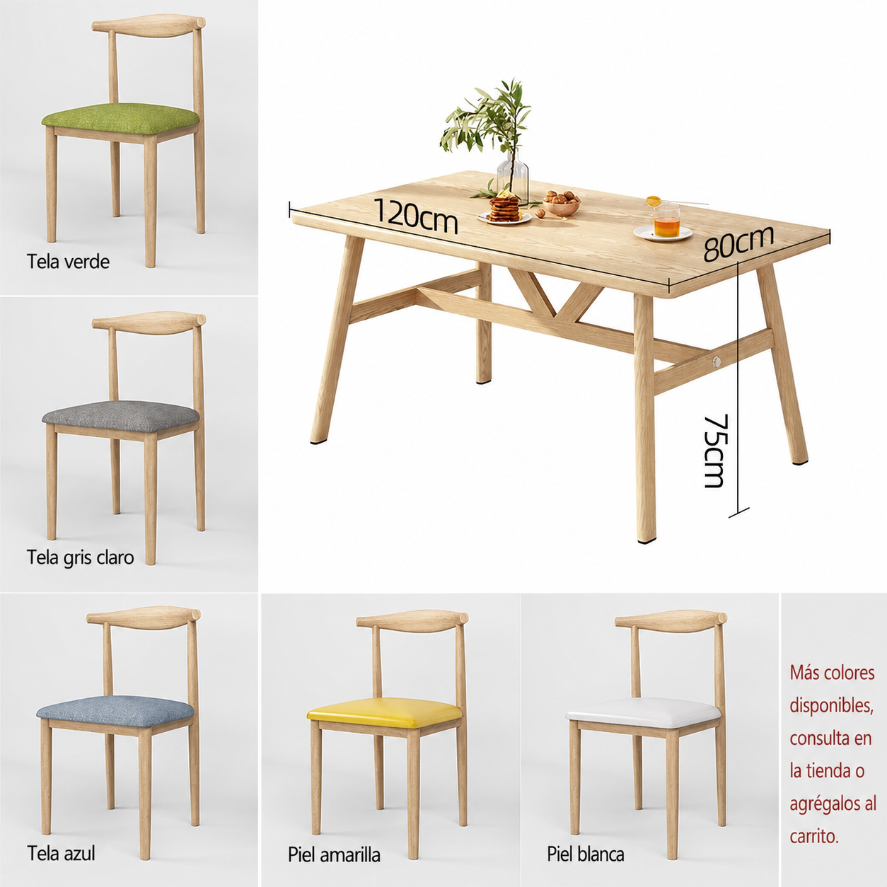 Comedor nórdico minimalista 4 a 8 personas mesa y sillas