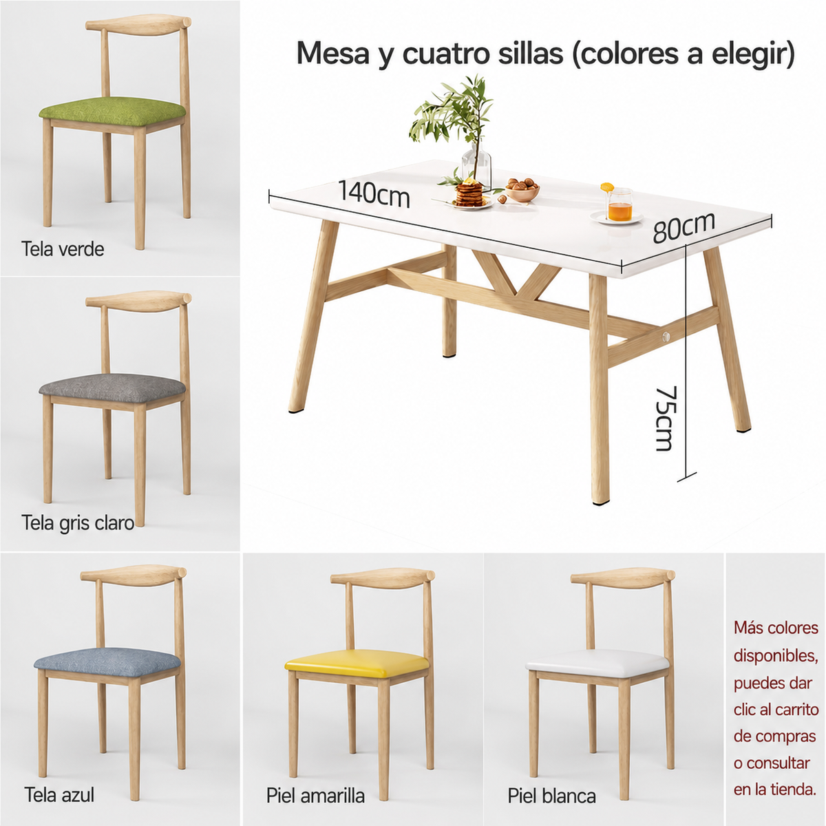 Comedor nórdico minimalista 4 a 8 personas mesa y sillas